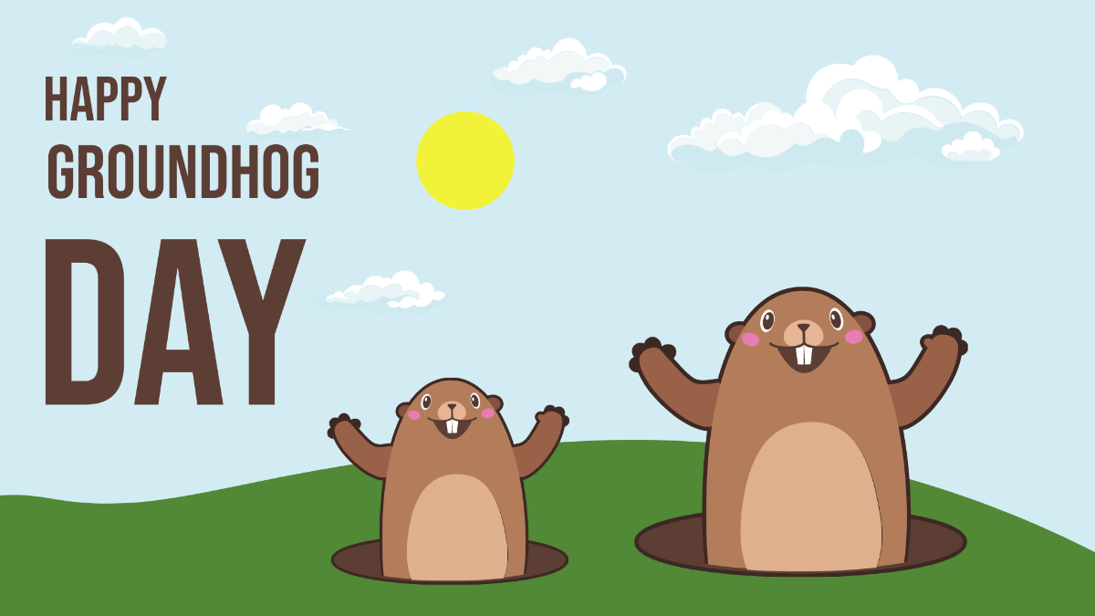 Groundhog Day Design Background Template