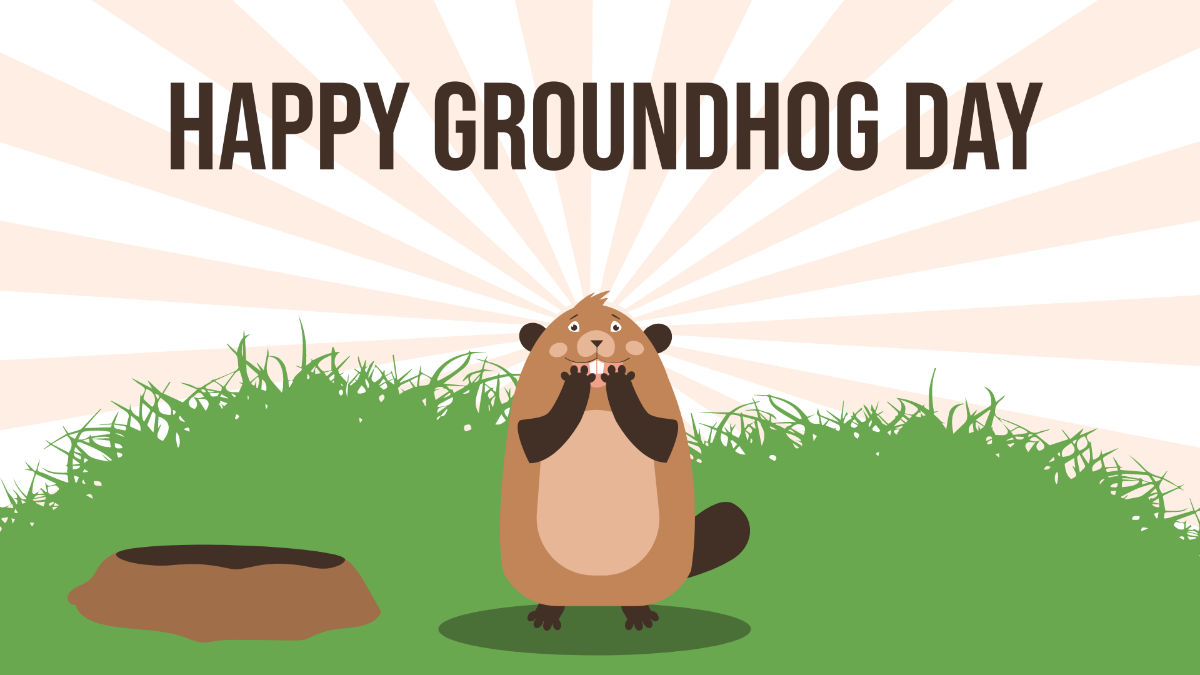 Groundhog Day Cartoon Background Template