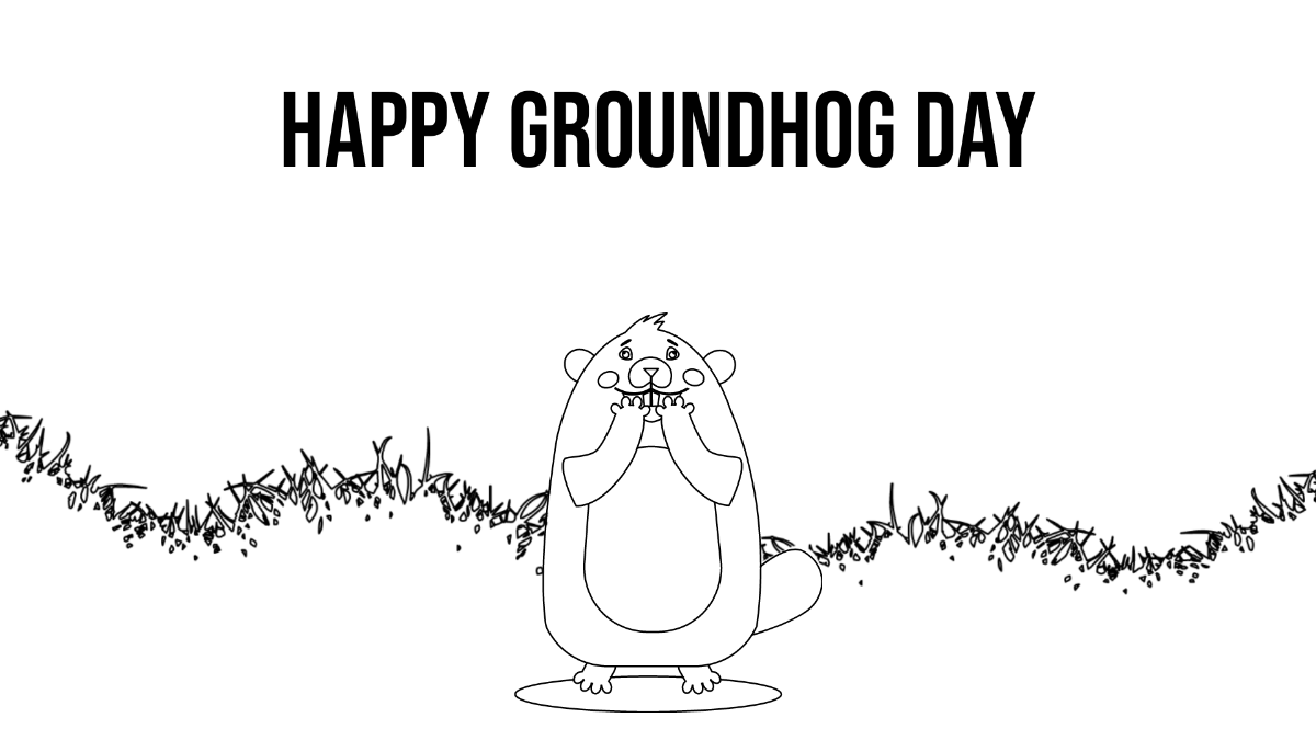 Groundhog Day Drawing Background Template