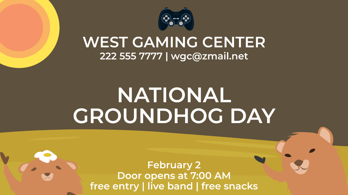 Groundhog Day Flyer Background Template