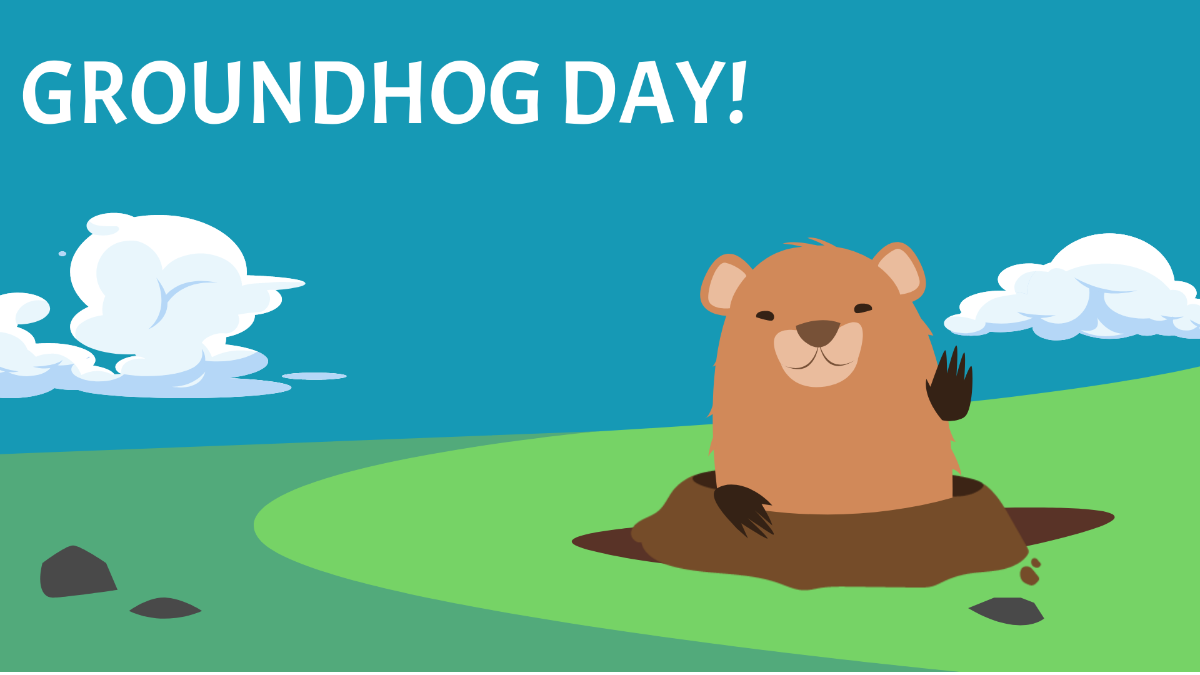 Groundhog Day Background Template