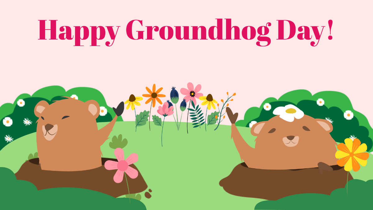 Happy Groundhog Day Background Template