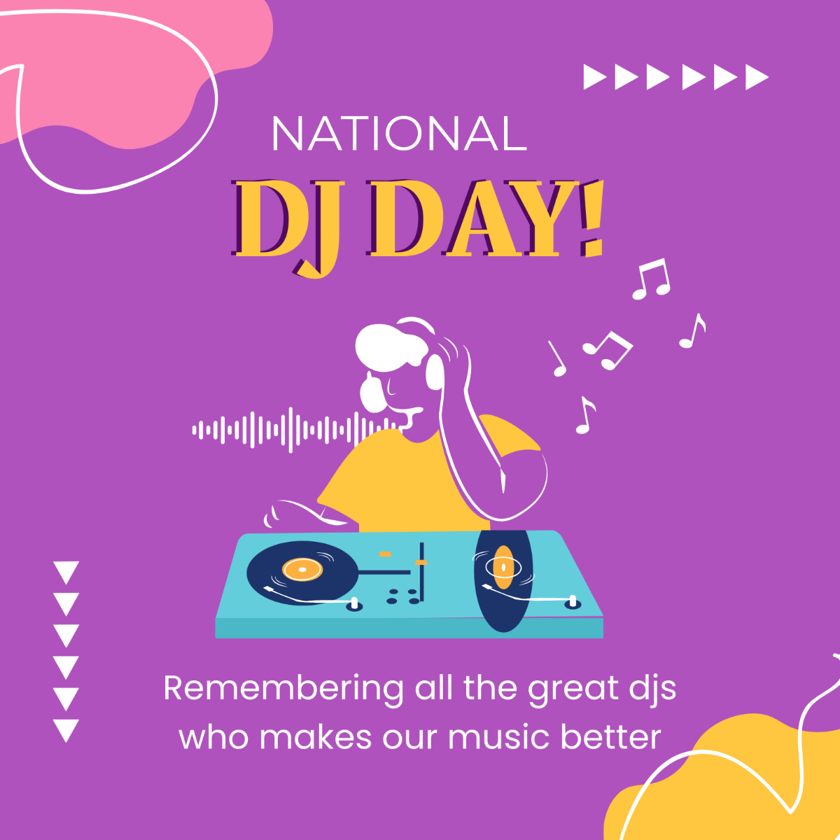 National DJ Day Whatsapp Post Template
