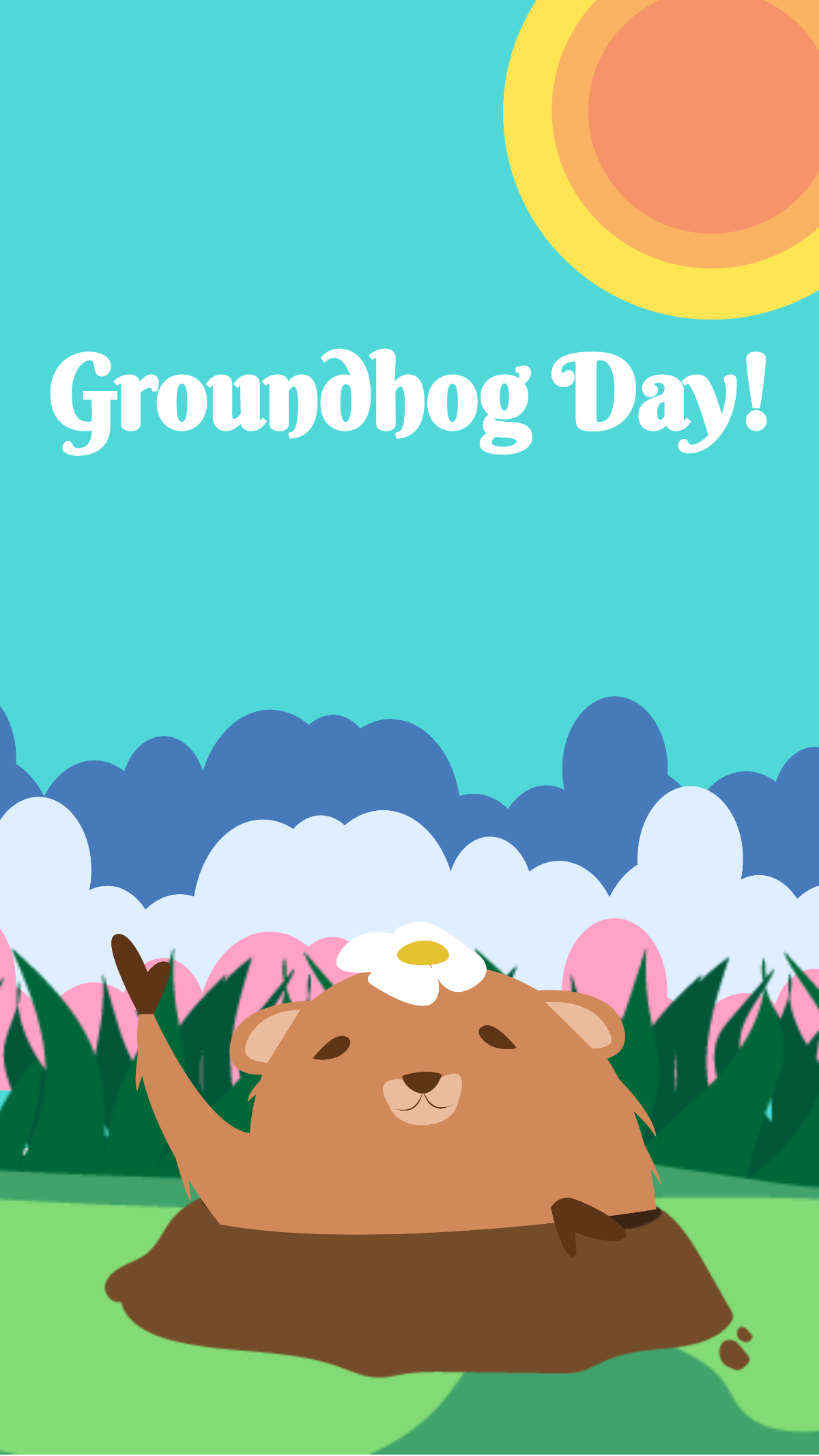 Groundhog Day iPhone Background Template