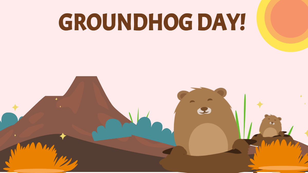 Groundhog Day Vector Background Template