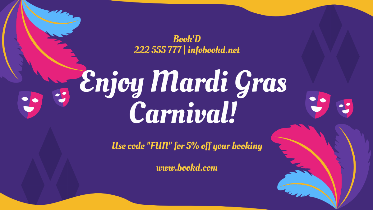 Mardi Gras Carnival Flyer Background Template