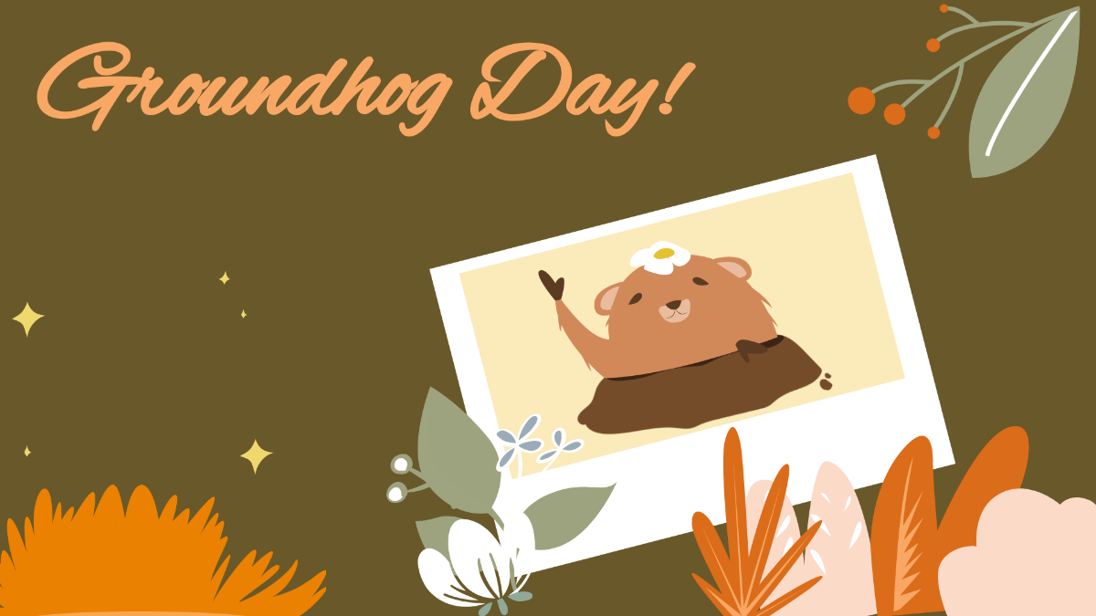Groundhog Day Photo Background Template