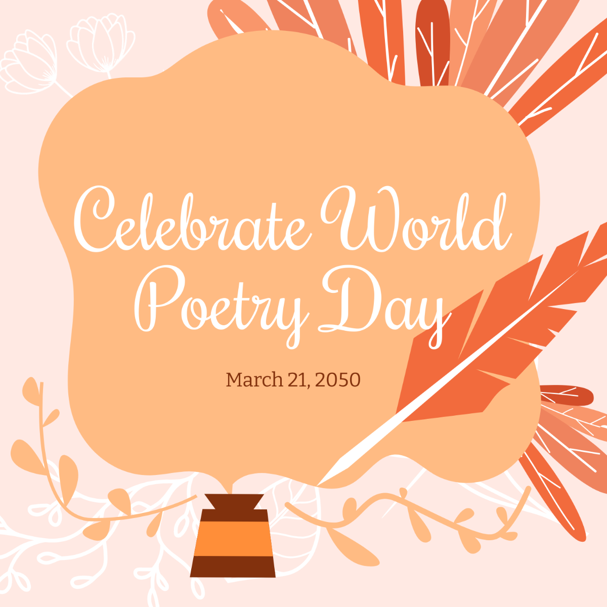 World Poetry Day Wishes Vector Template