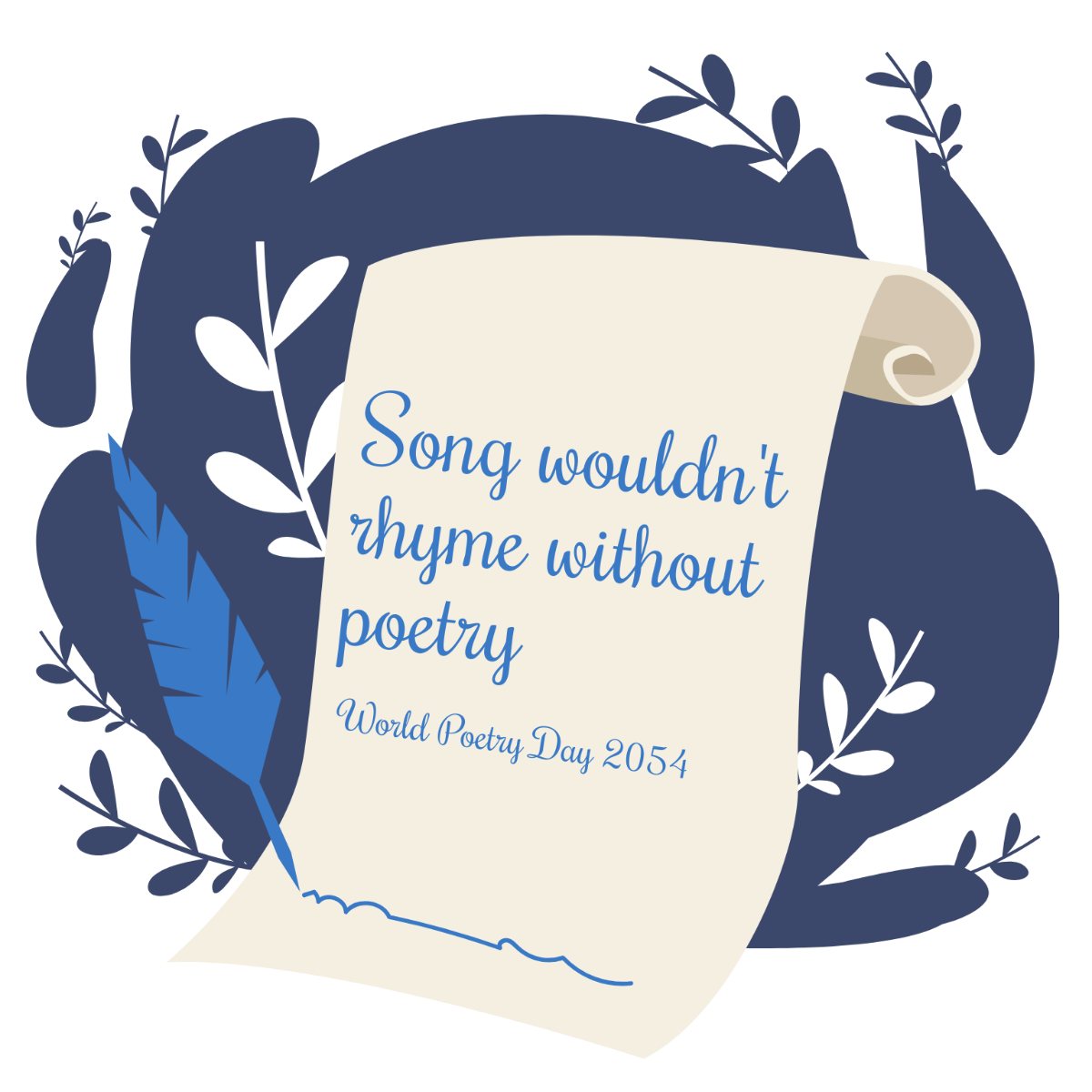 World Poetry Day Quote Vector Template