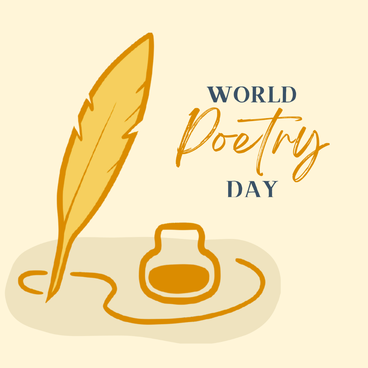 World Poetry Day Illustration Template