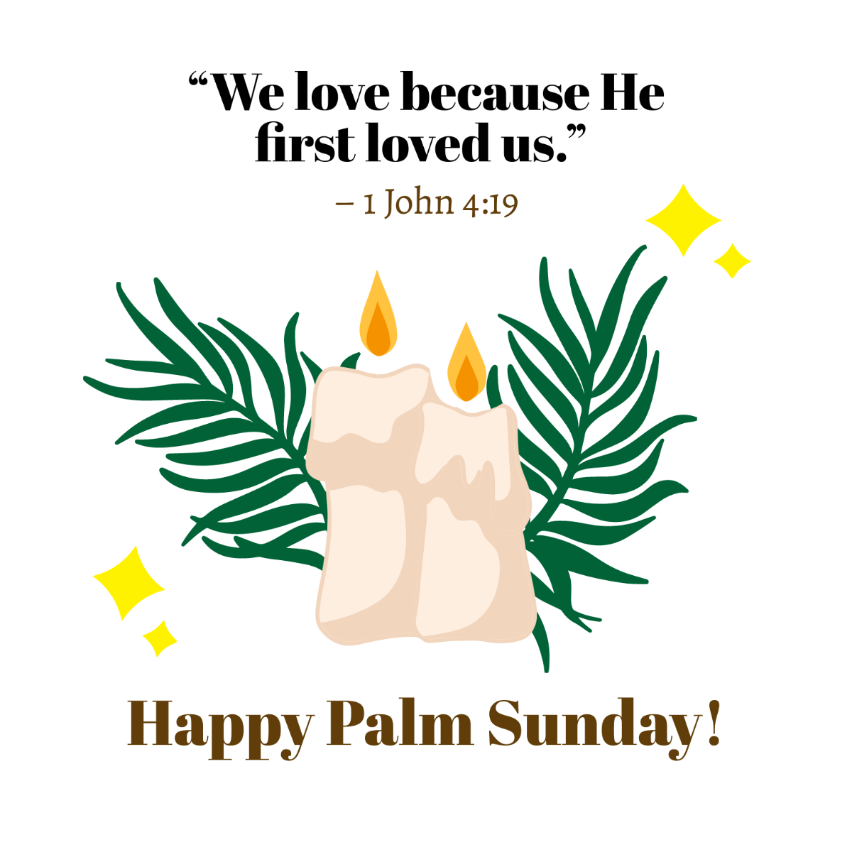 Palm Sunday Quote Vector Template