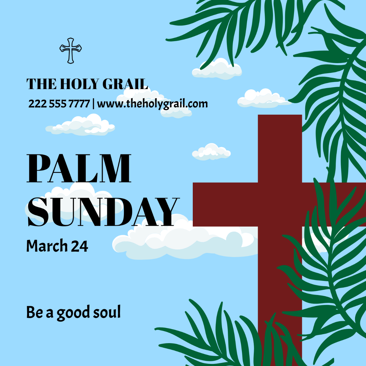 Palm Sunday Flyer Vector Template - Edit Online & Download