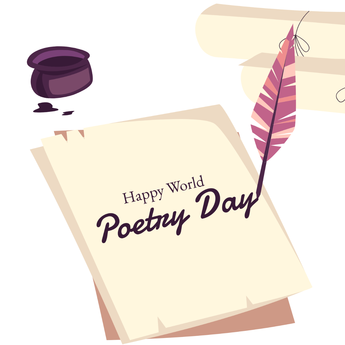 Happy World Poetry Day Vector Template