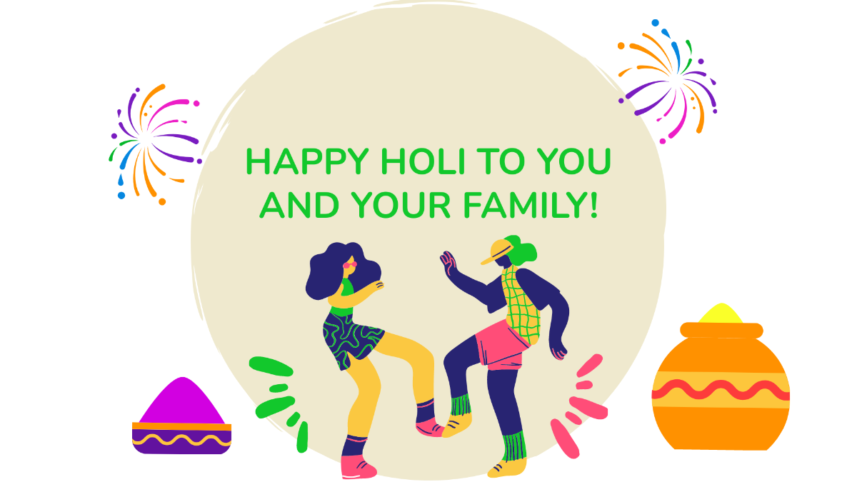 Holi Greeting Card Background Template