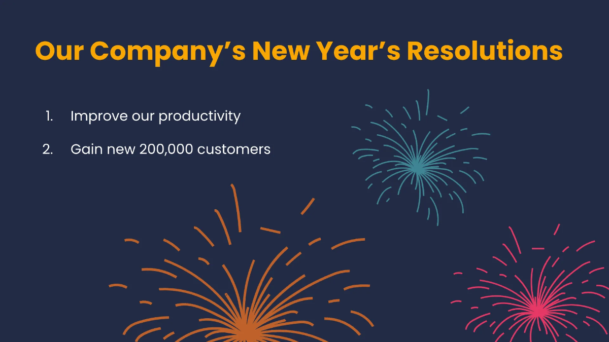 Free Happy New Year Presentation Template to Edit Online