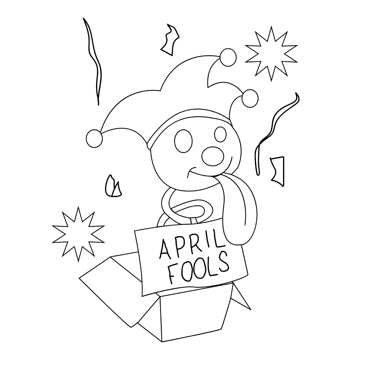 April Fools' Day Drawing Vector Template