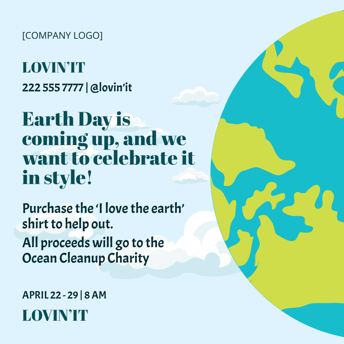 Earth Day Flyer Vector Template