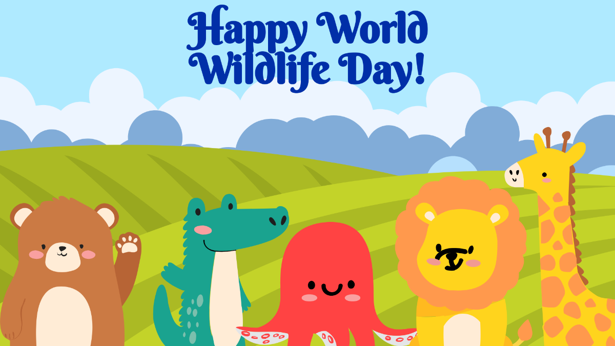 Happy World Wildlife Day Background Template