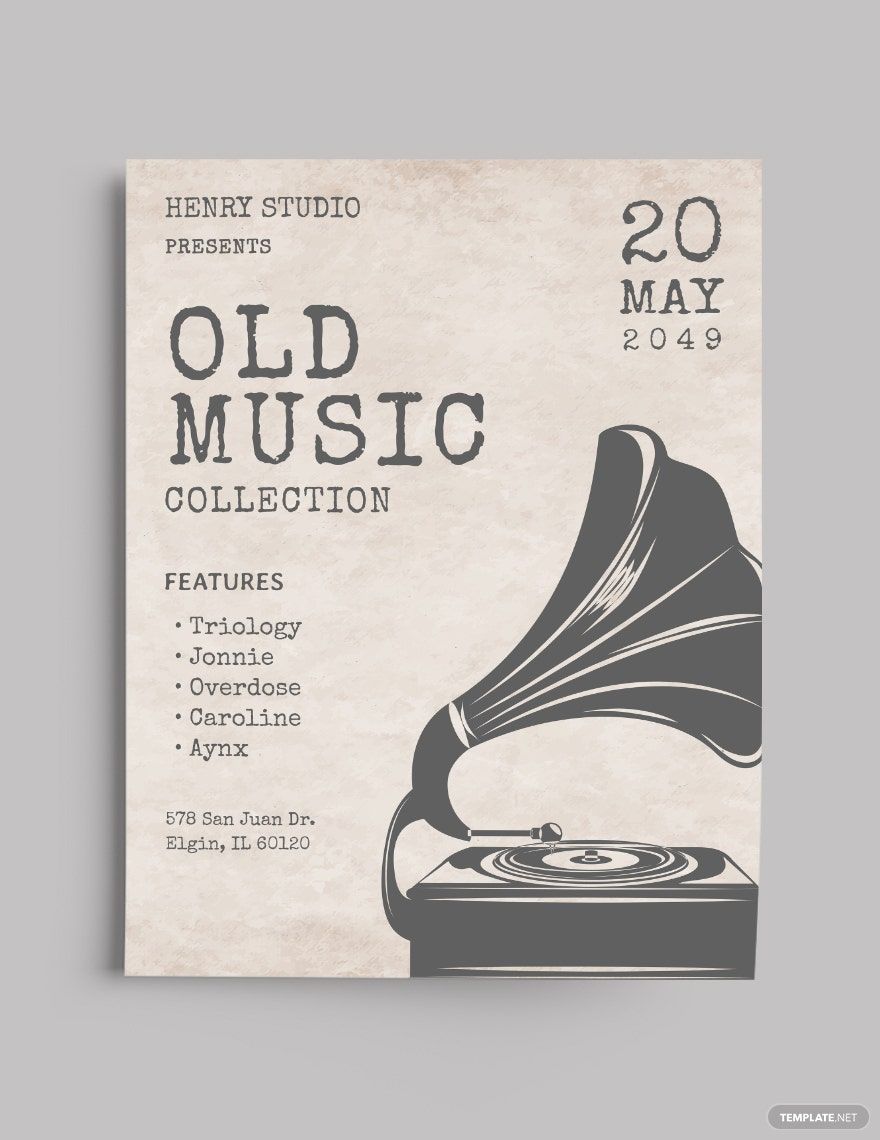 Free Old Vintage Music Flyer Template