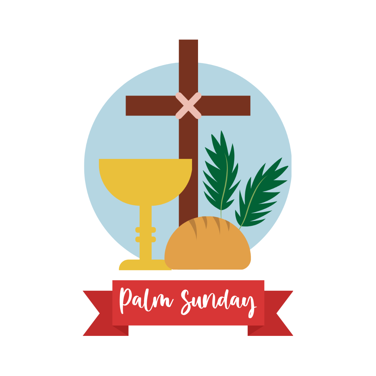 Palm Sunday Celebration Vector Template