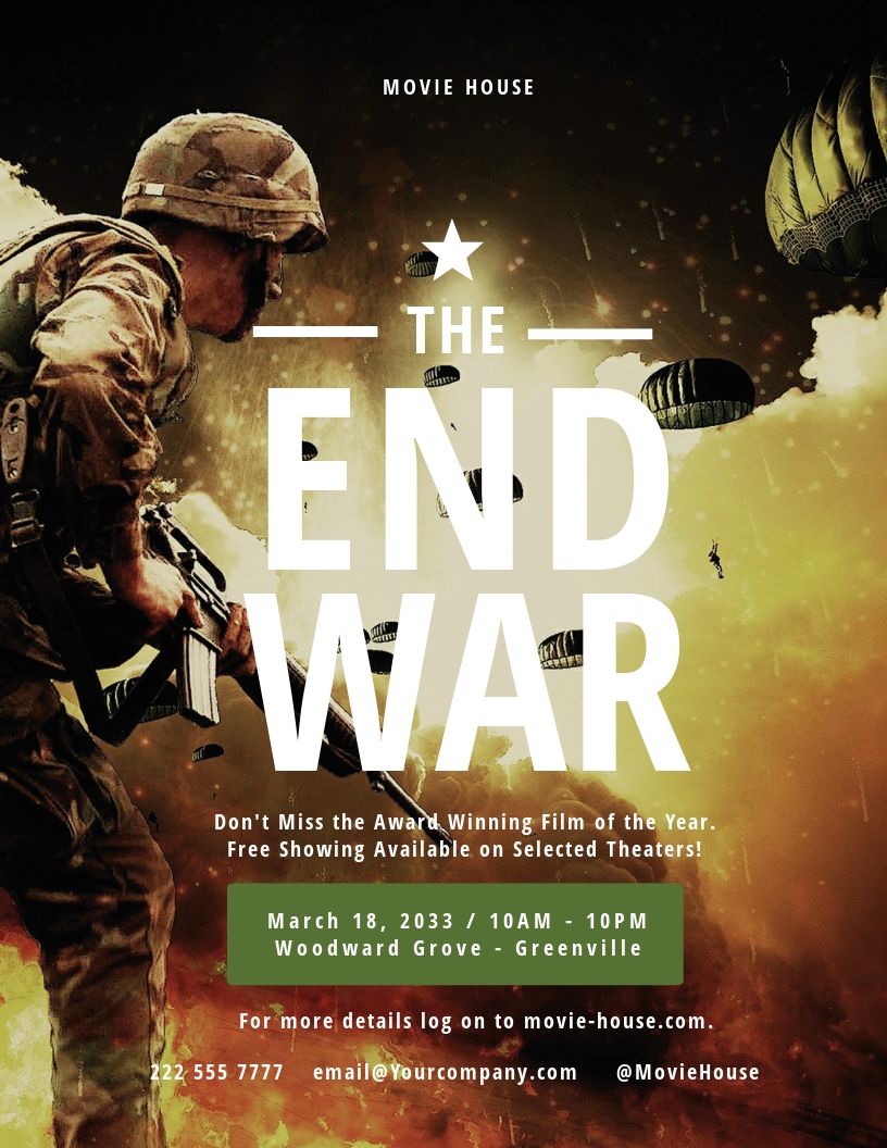The End War Movie Flyer Template.jpe