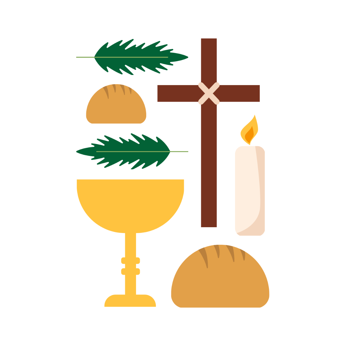 Palm Sunday Clipart Vector Template