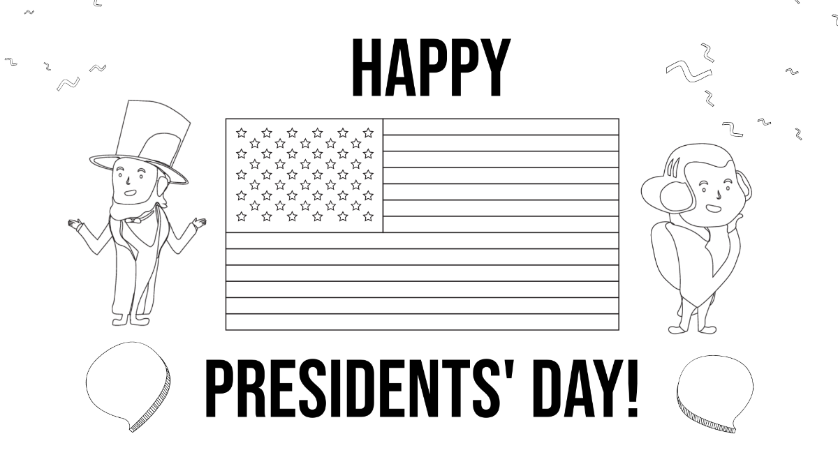 Presidents' Day Drawing Background Template