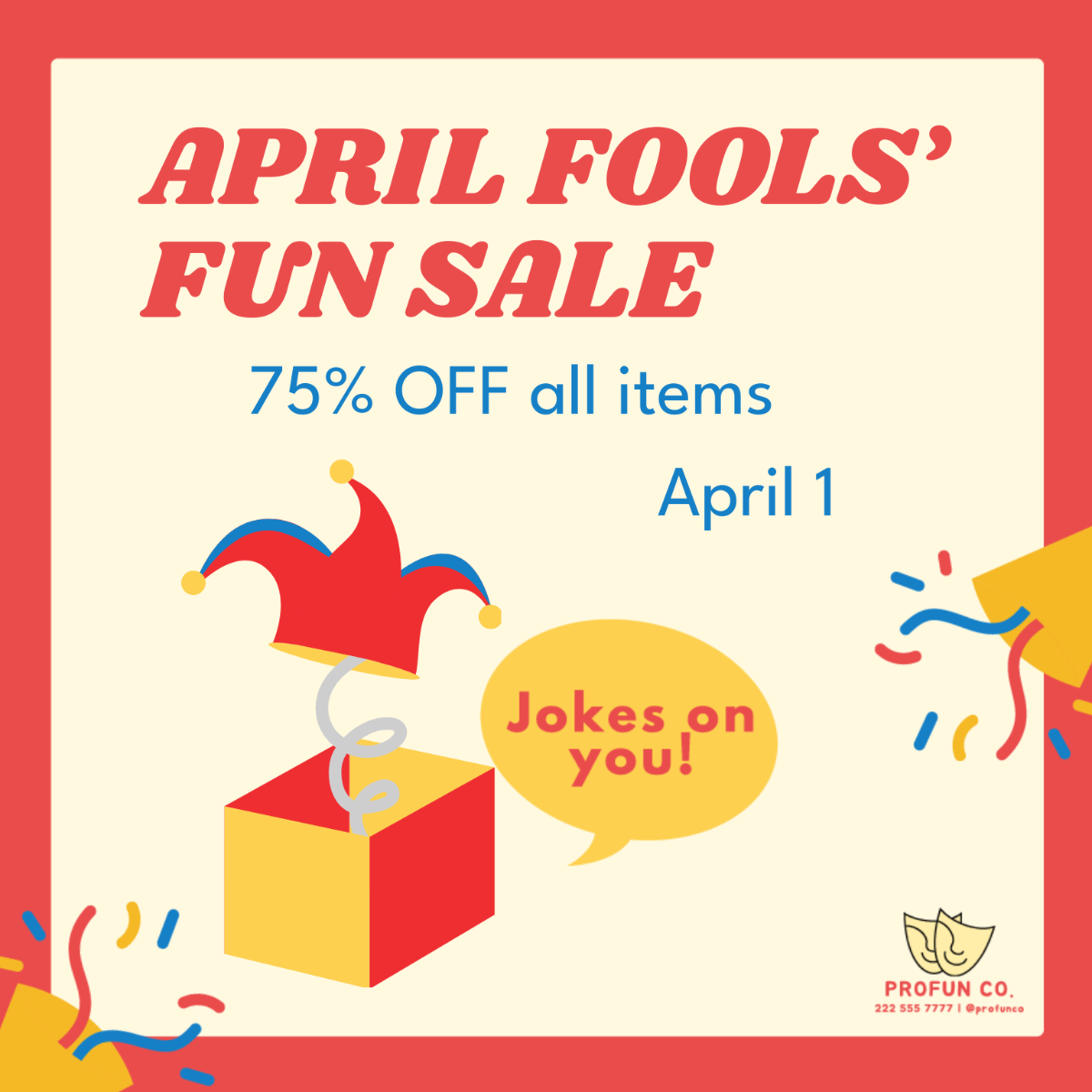 April Fools' Day Flyer Vector Template