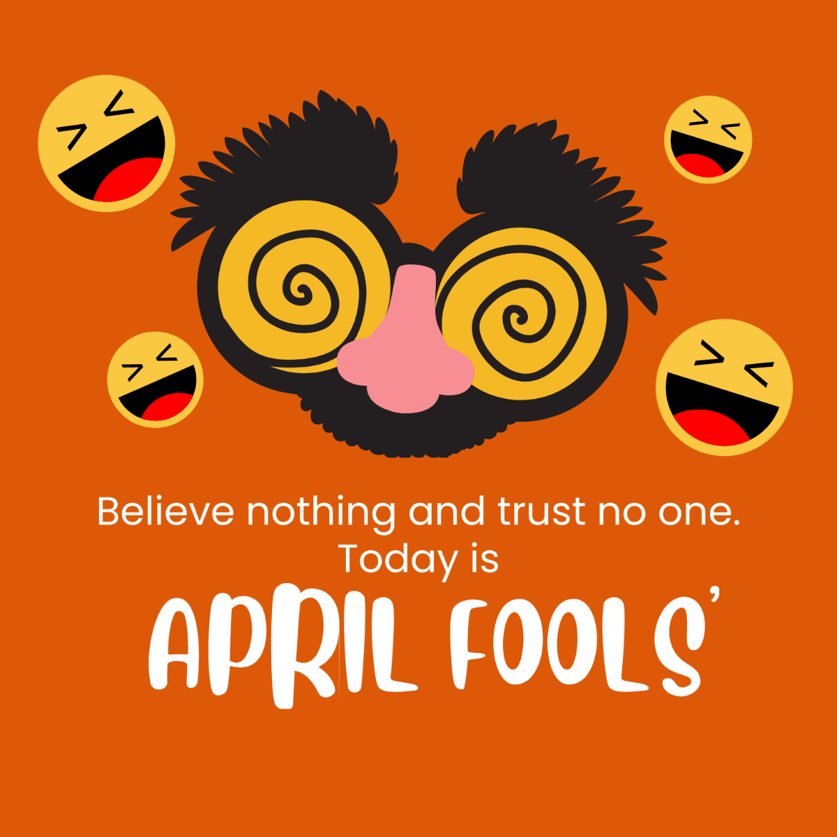 April Fools' Day Greeting Card Vector Template
