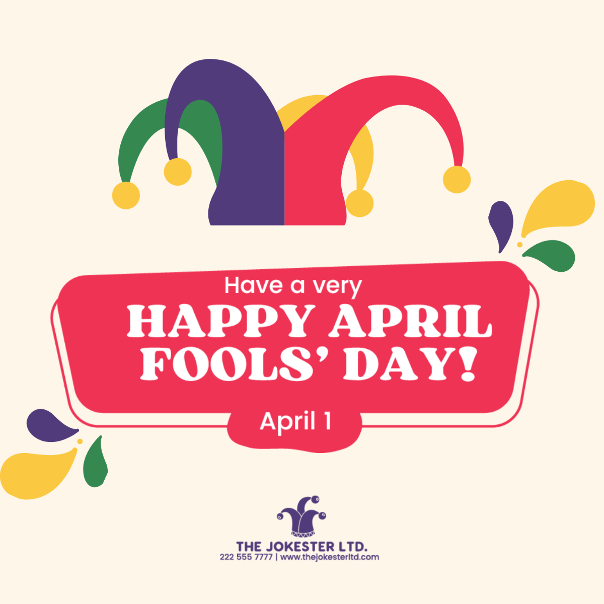 April Fools' Day Poster Vector Template