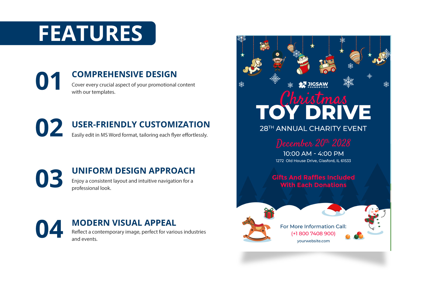 Toy Drive Christmas Flyer Template