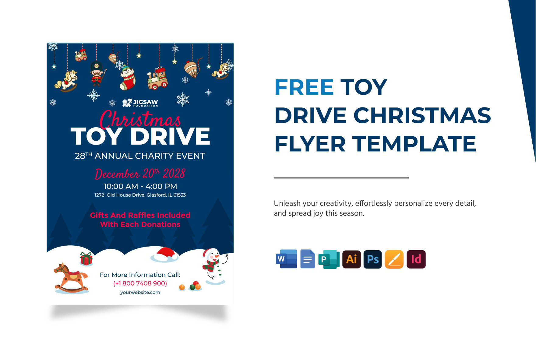 Toy Drive Christmas Flyer Template
