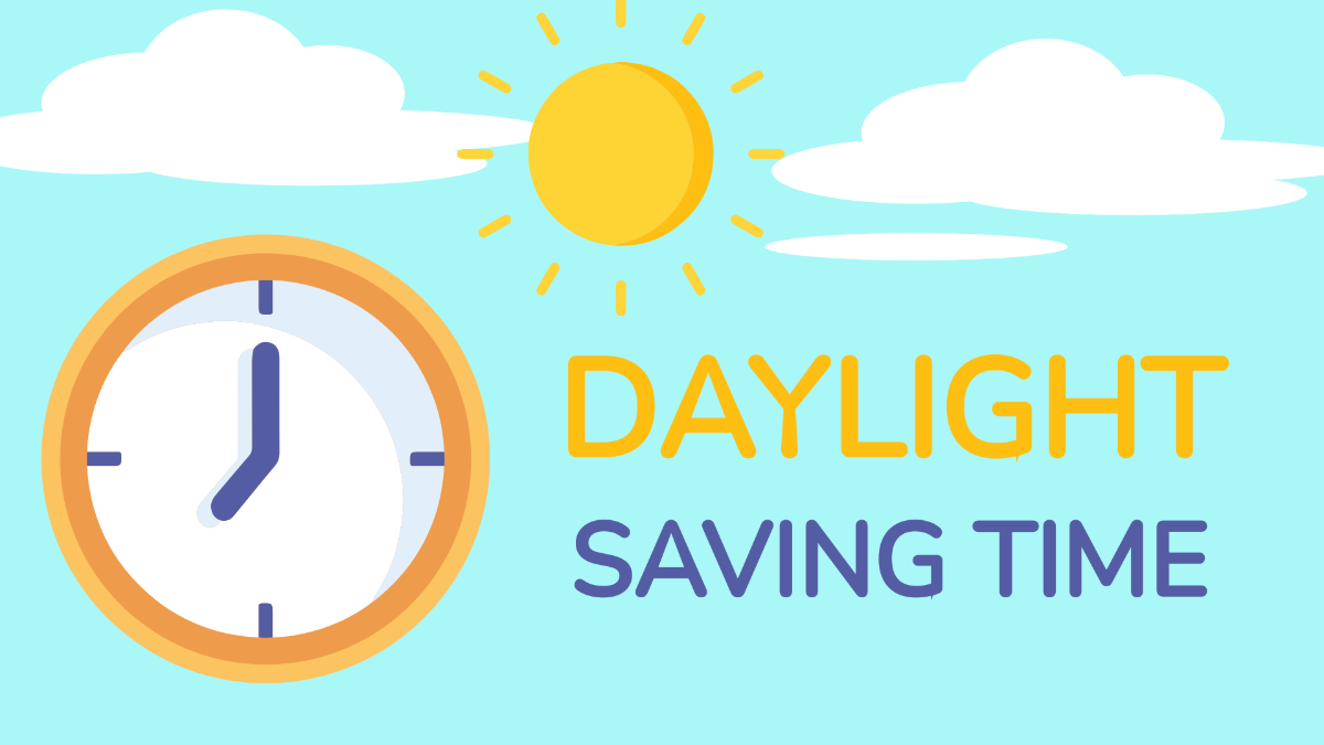Daylight Saving Cartoon Background Template