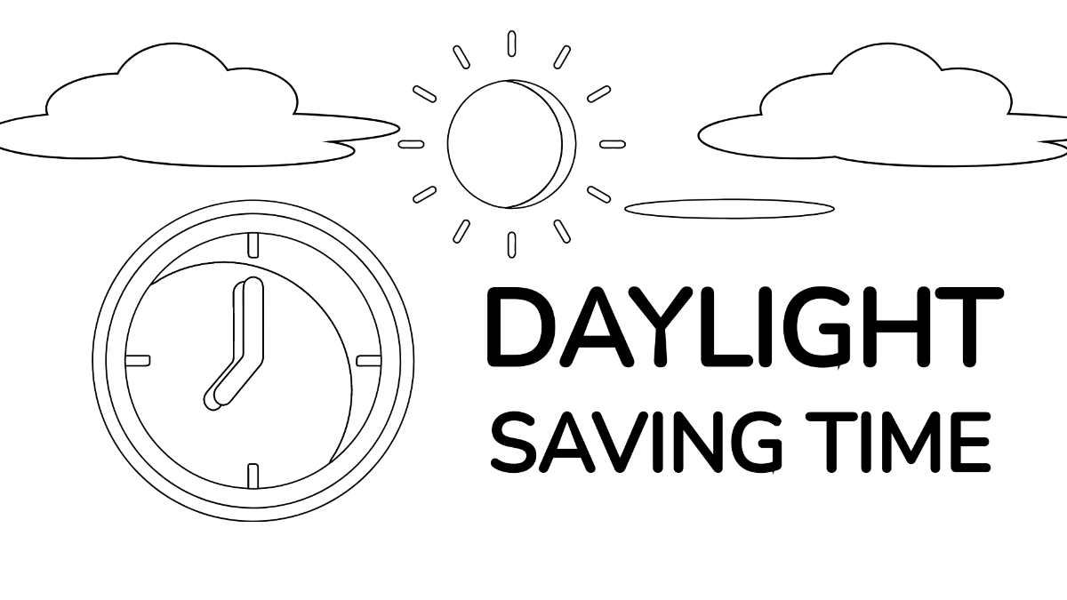 Daylight Saving Drawing Background Template