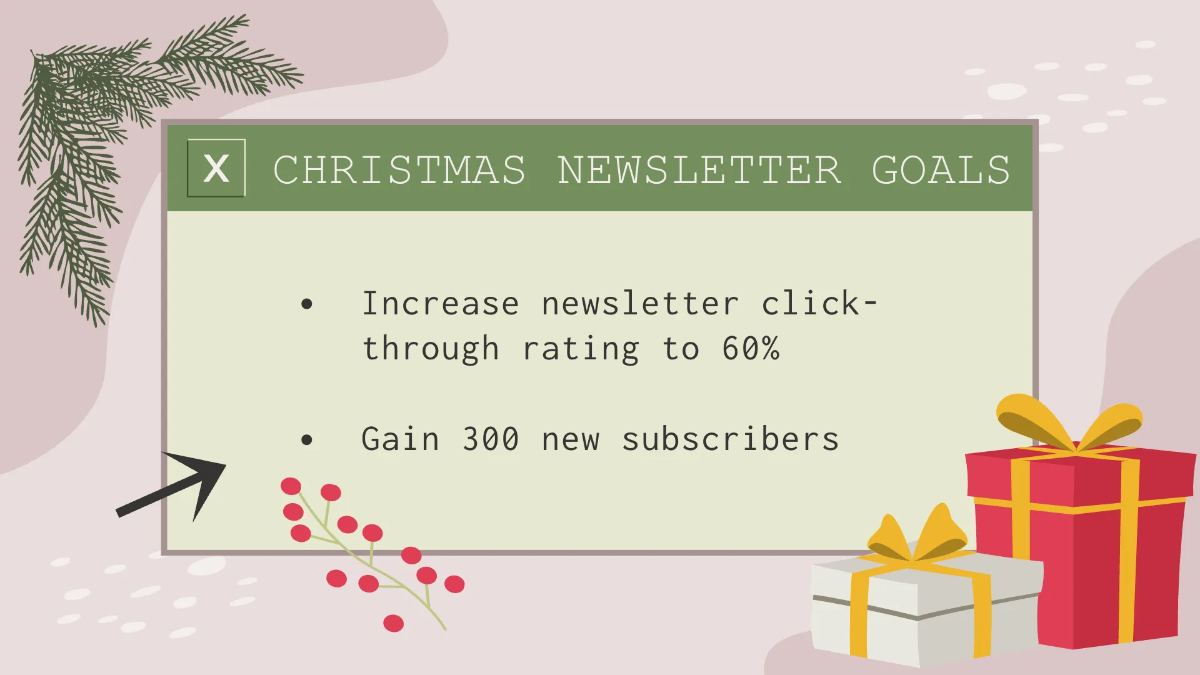 Free Merry Christmas Newsletter Presentation Template to Edit Online