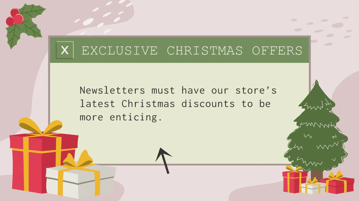 Free Merry Christmas Newsletter Presentation Template to Edit Online