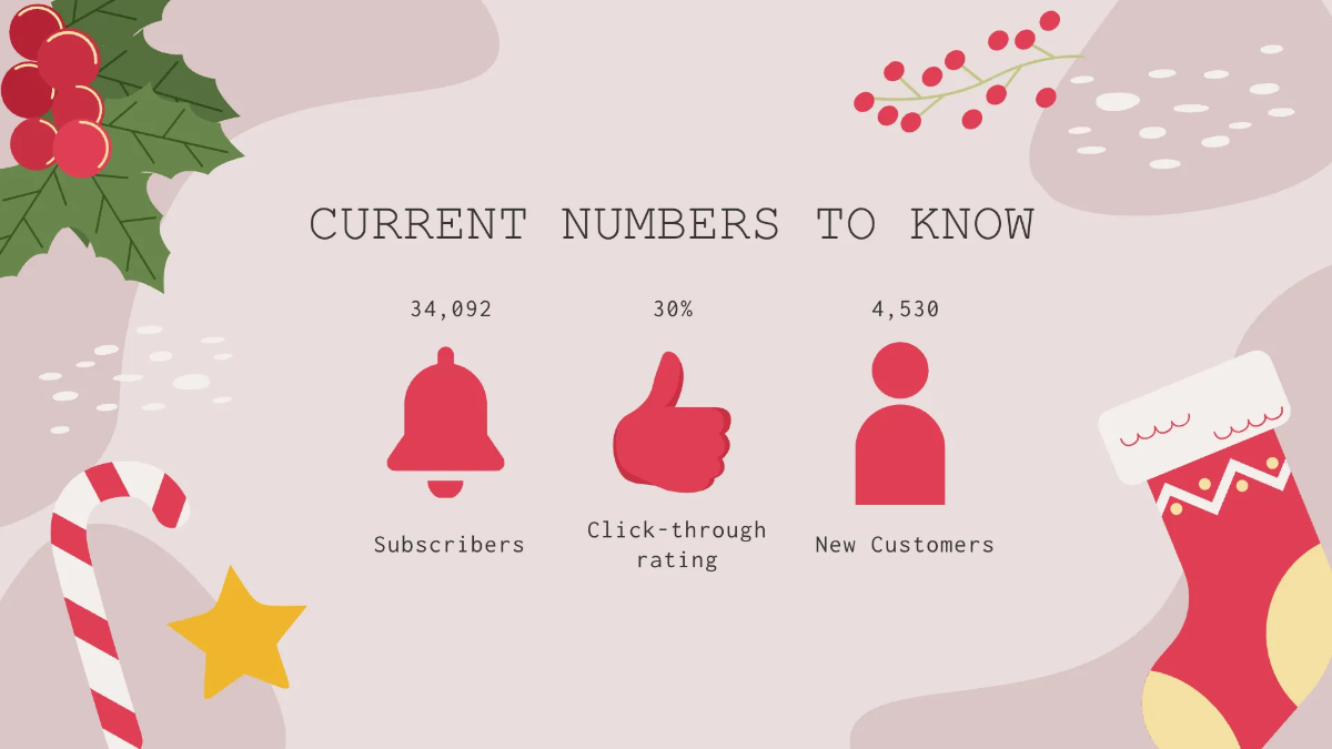 Free Merry Christmas Newsletter Presentation Template to Edit Online