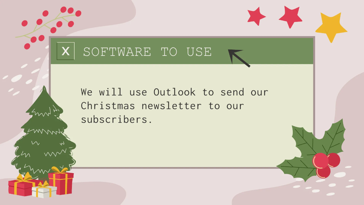 Free Merry Christmas Newsletter Presentation Template to Edit Online