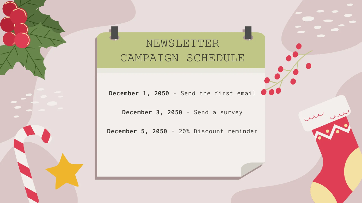 Free Merry Christmas Newsletter Presentation Template to Edit Online