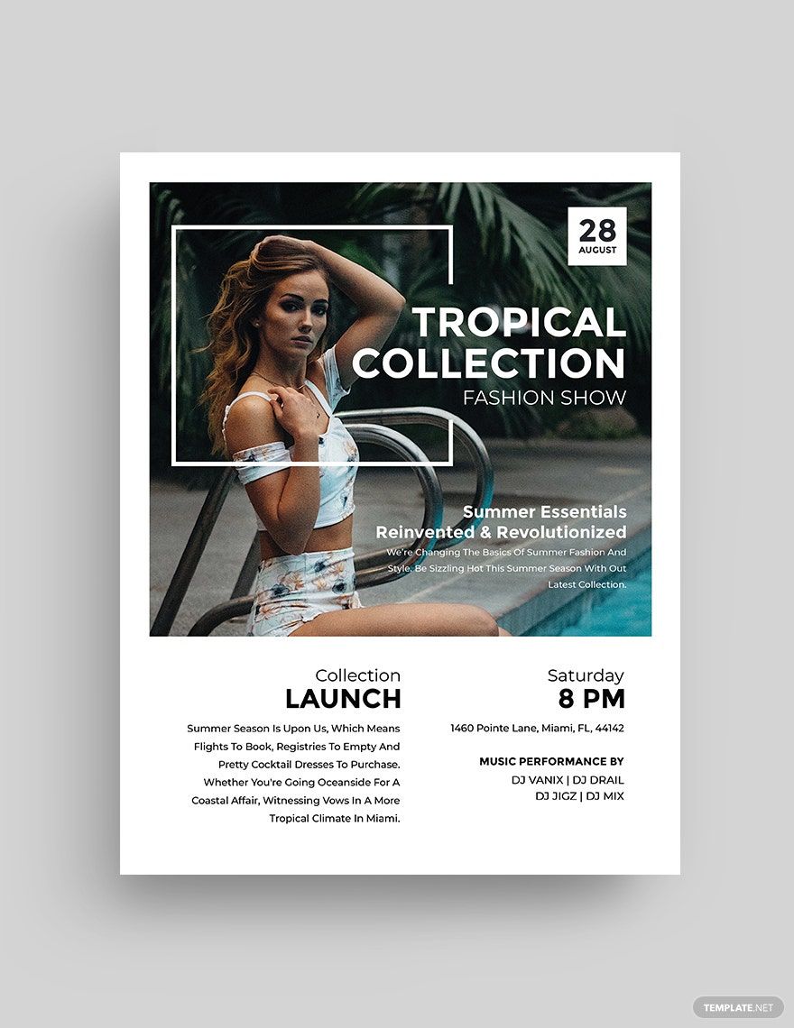 Tropical Fashion Show Flyer Template