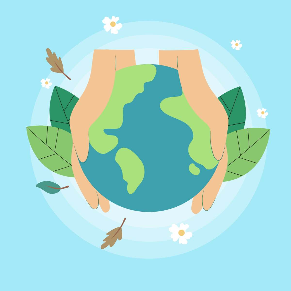 Earth Day Illustration Template