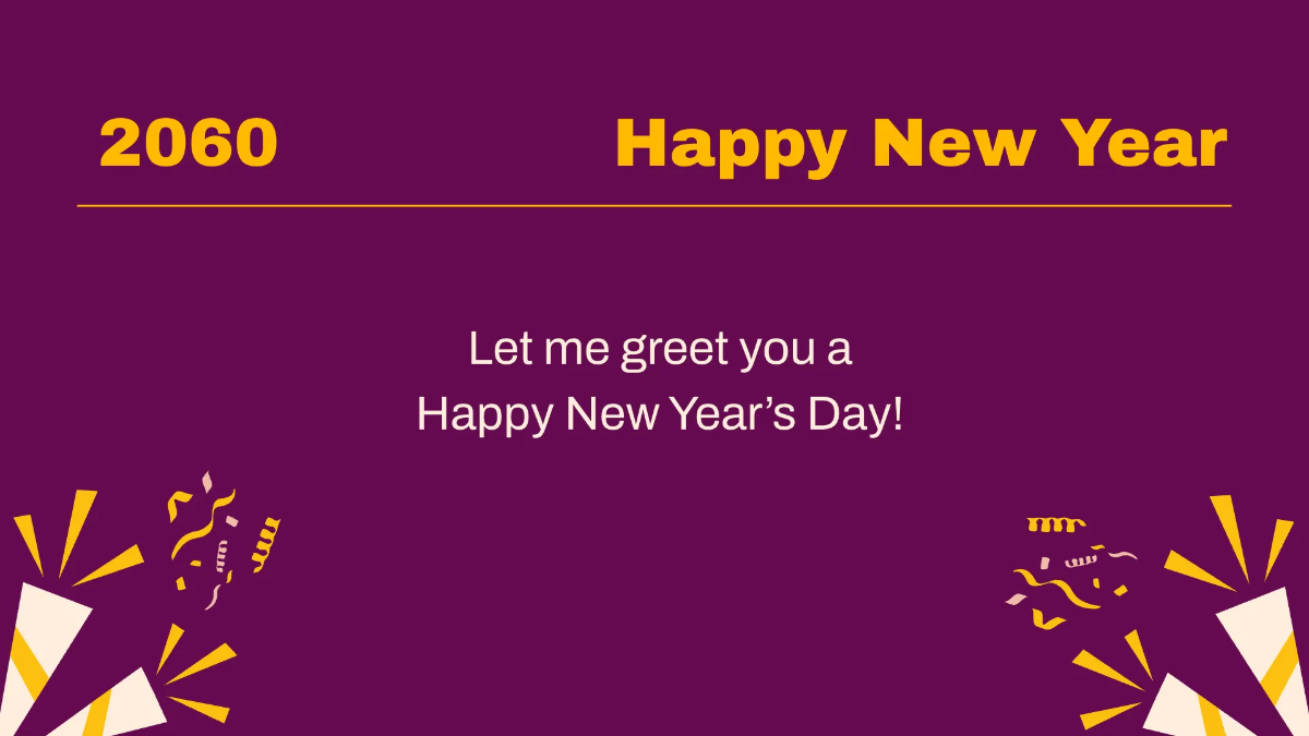 Free Happy New Year's Day Presentation Template to Edit Online