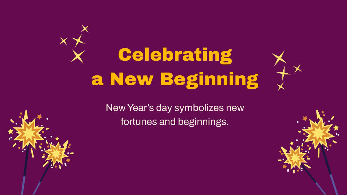 Free Happy New Year's Day Presentation Template to Edit Online