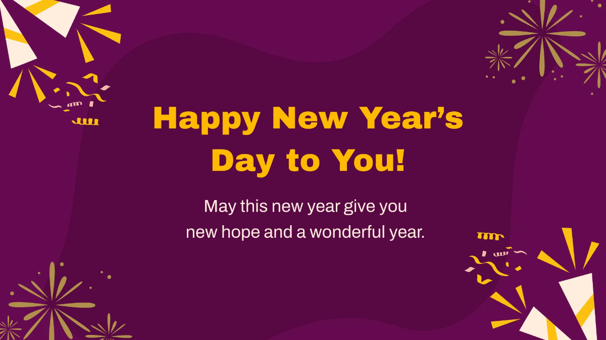 Free Happy New Year's Day Presentation Template to Edit Online