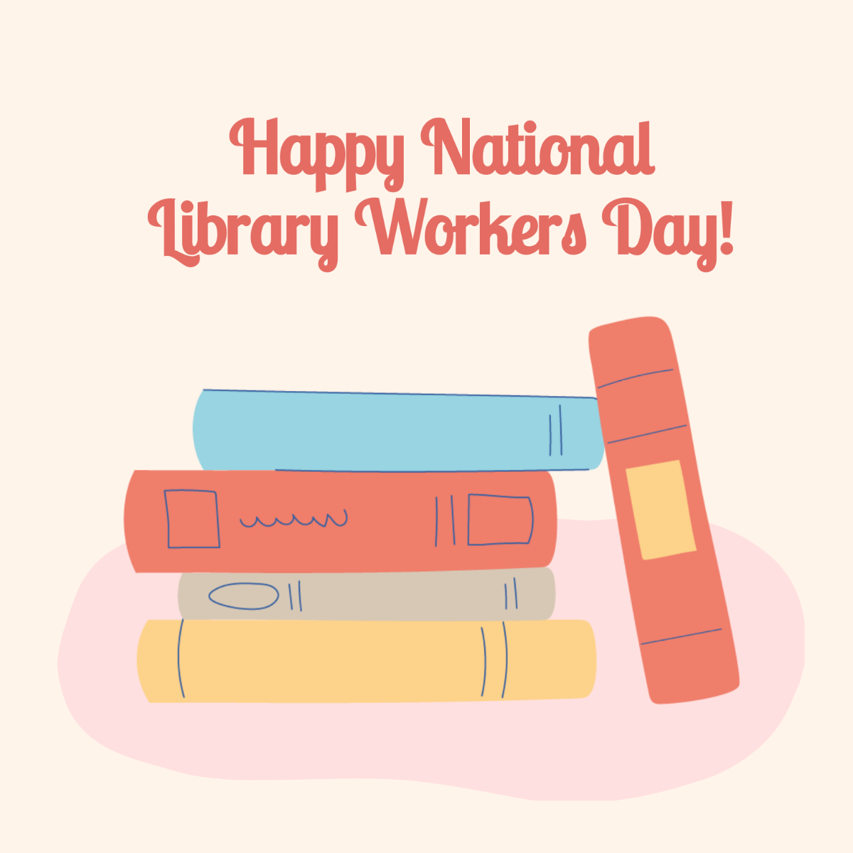 Happy National Library Workers Day Template