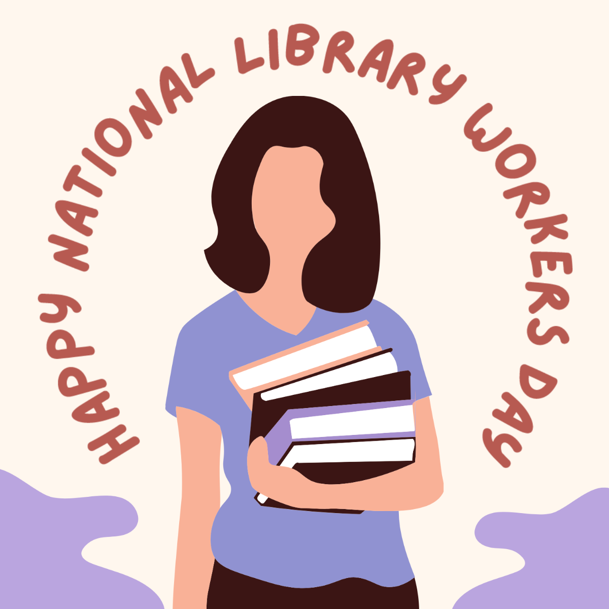 Happy National Library Workers Day Illustration Template