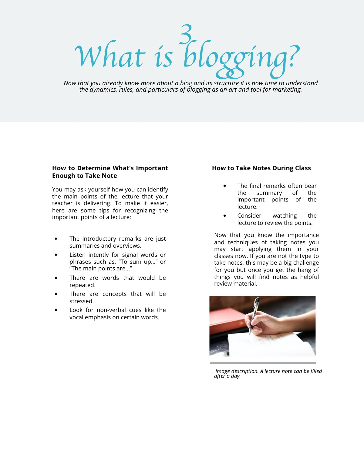 Free Textbook Note Taking Template to Edit Online