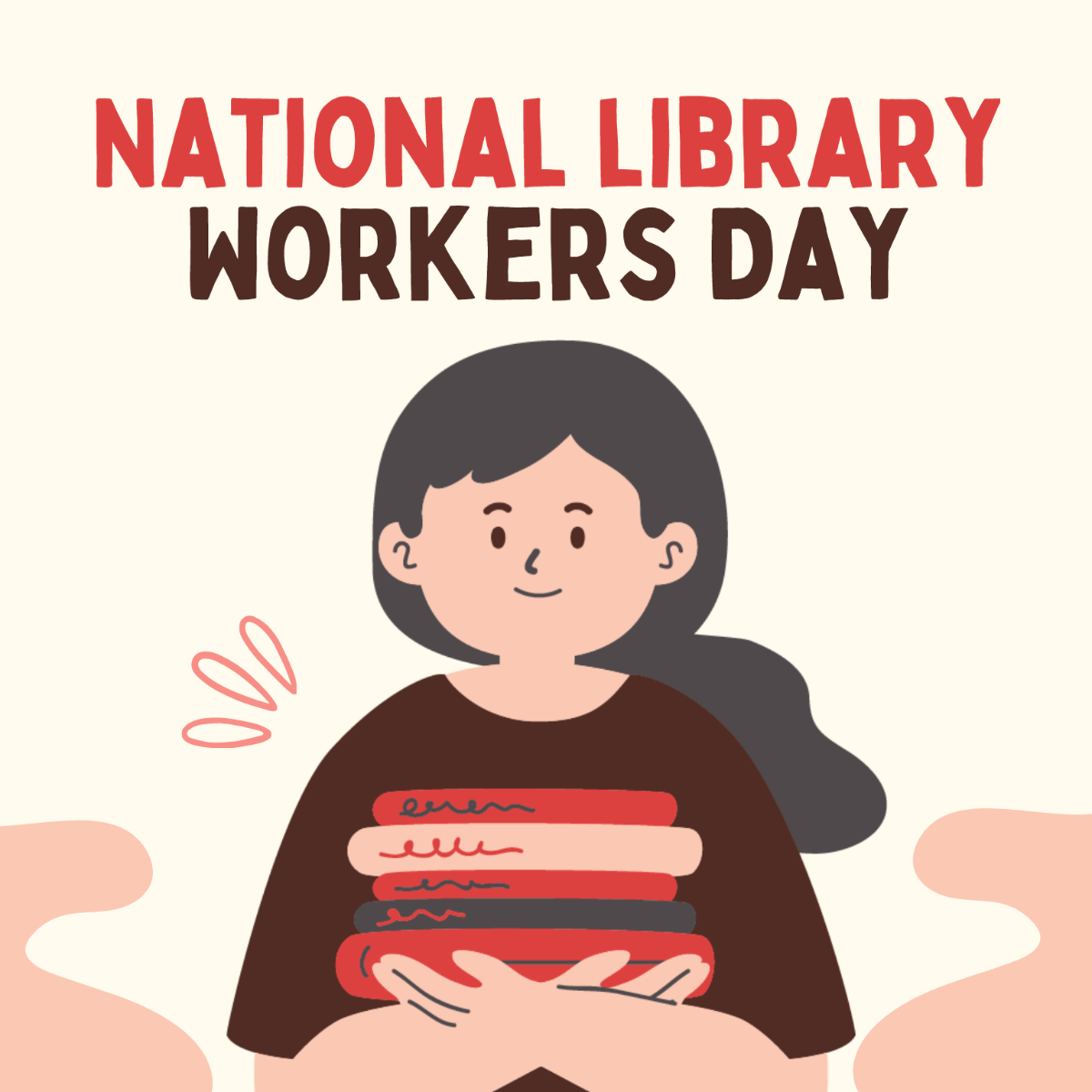 National Library Workers Day Illustration Template