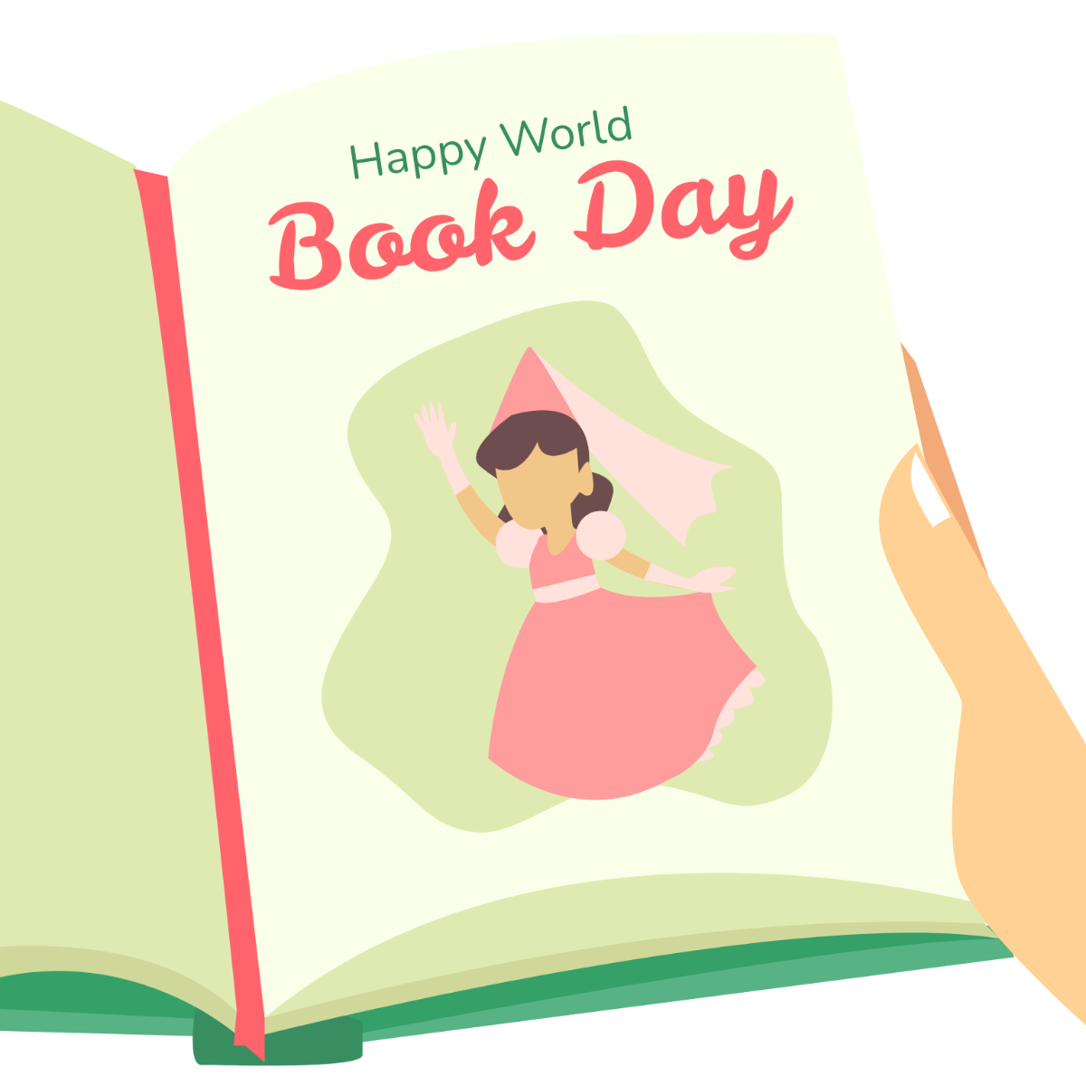 Free World Book Day Illustration Template