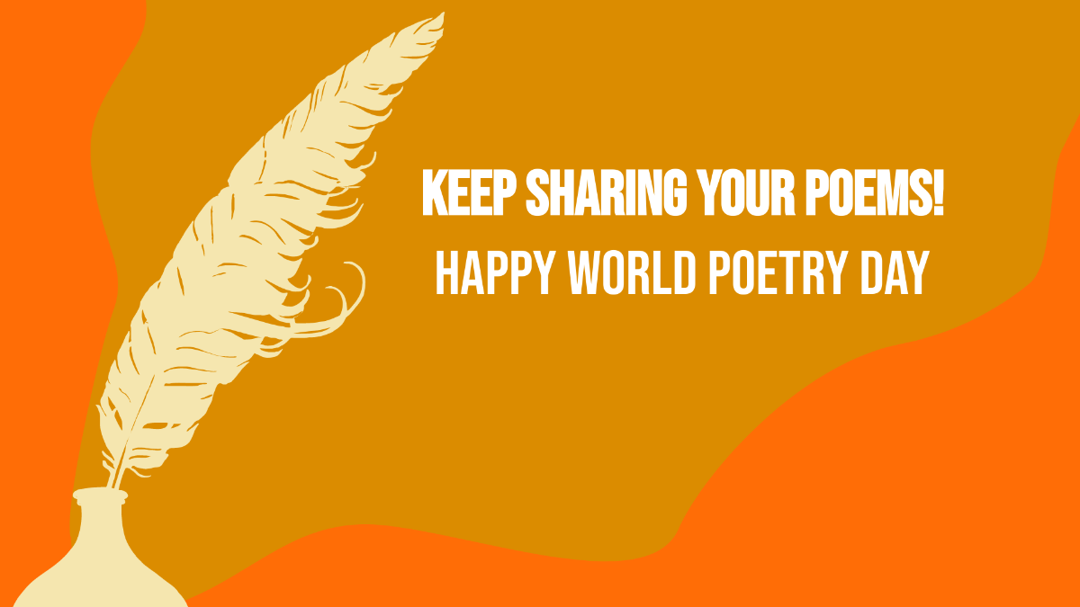 World Poetry Day Greeting Card Background Template